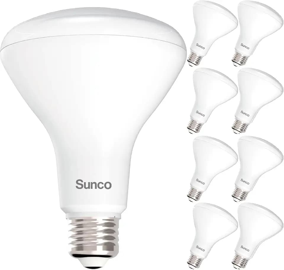 Sunco 8 Pack BR30 LED Bulb Flood Light, E26, 11W=65W, 3000K Warm White