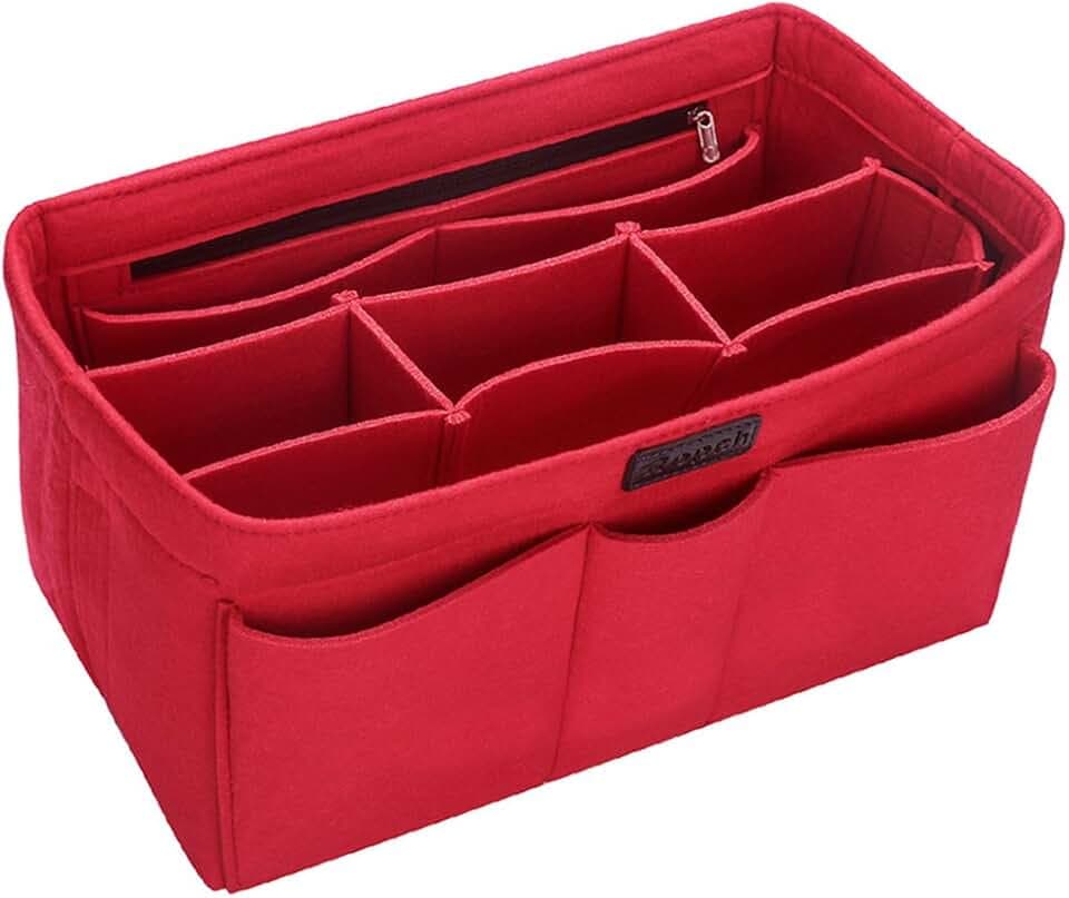Handtaschen Organizer Filz Innentasche Taschenorganizer Kosmetikorganizer für Frauen, Rot - M