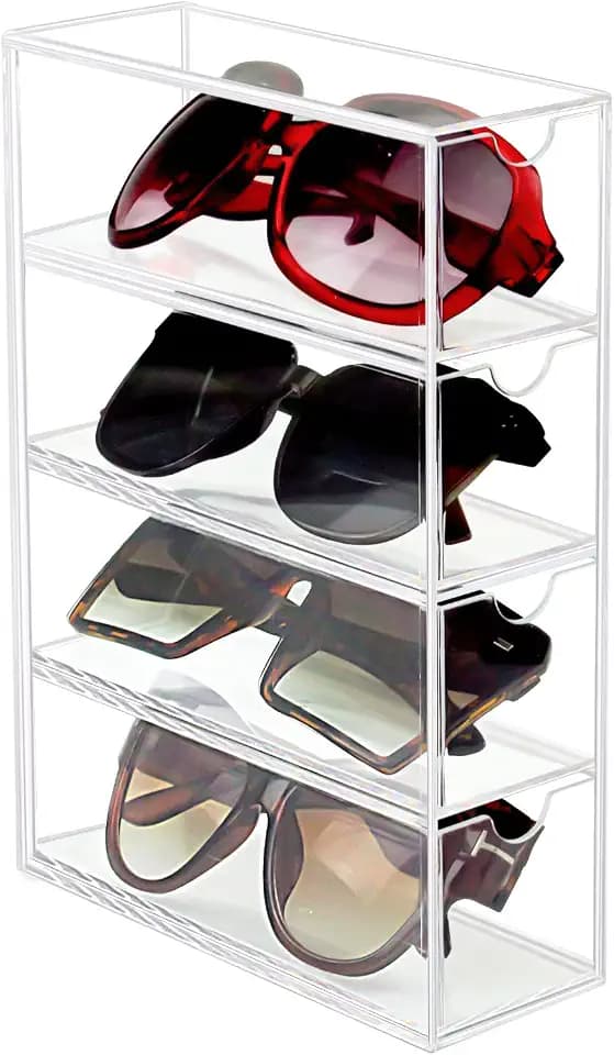 Tasybox Sunglasses Organizer, Eyeglass Case, Eyeglass Holder with 4 Drawers