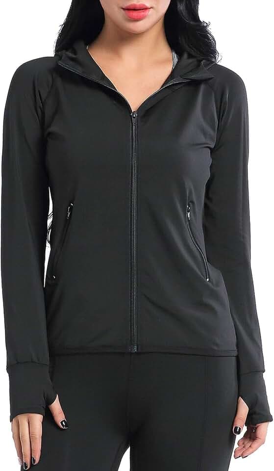 AMZSPORT Damen Laufjacke Sportjacke Langarm Trainingsjacke Yoga Sweatjacke