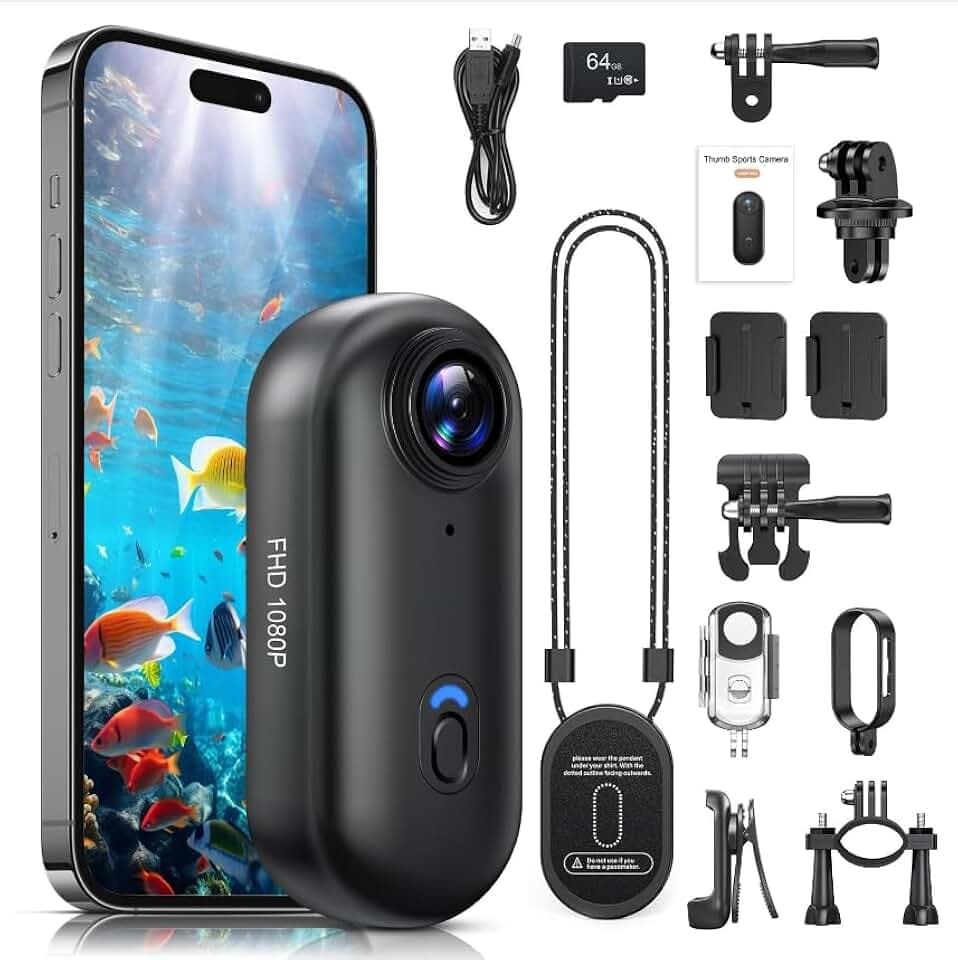 Action Cam, Mini Bodycam, Wasserdicht 30M, 120° Weitwinkel