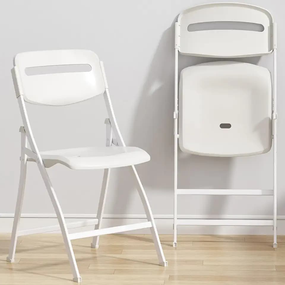 Ytaoka White Folding Chair Foldable Plastic Chair