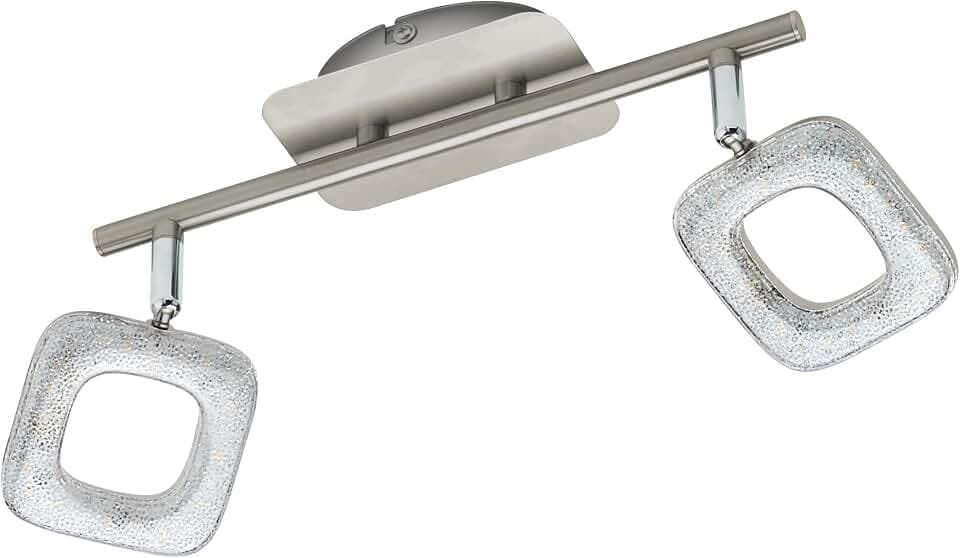 EGLO Spot, Stahl, Integriert, Weiß/nickel-matt, 46 x 7.5 x 18.5 cm, 97002
