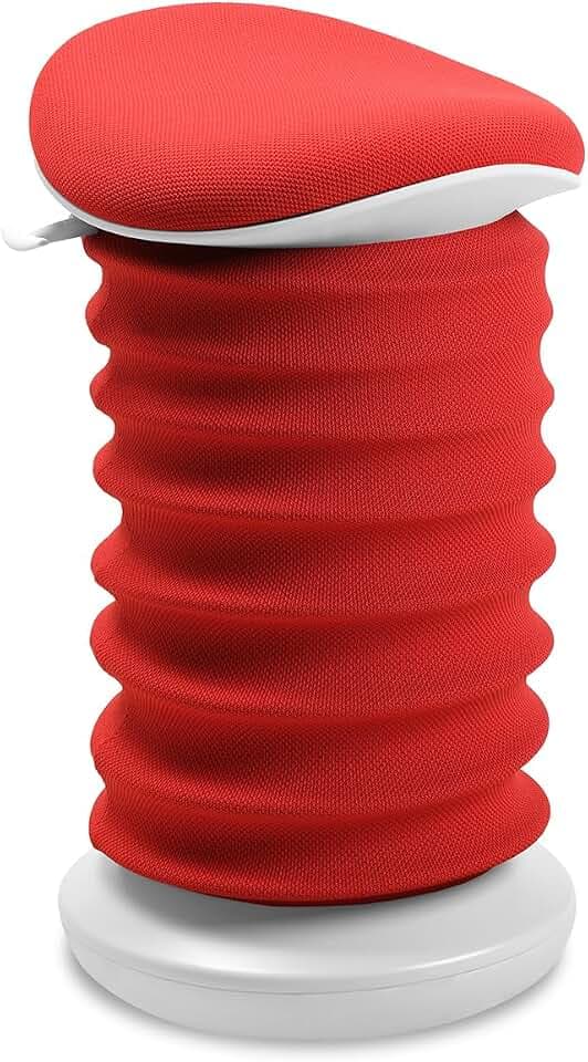 TOPSTAR Sitness 4D AGR-Zertifiziert Dynamischer Sitzhocker papyrusweiss rot - ergonomischer Bürohocker - höhenverstellbar - stärkt den Rücken - entlastet die Bandscheiben