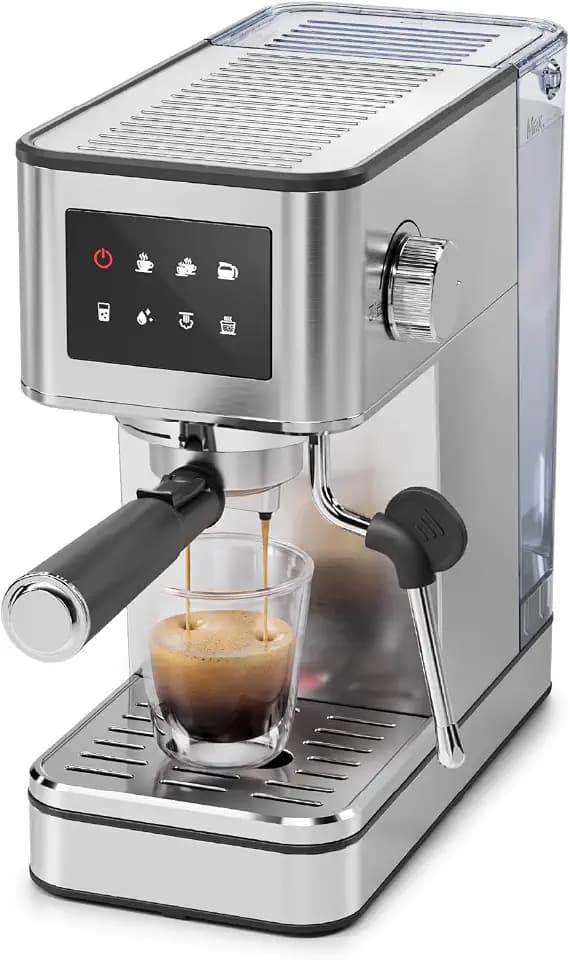 Compact Espresso Machine with Steam Wand, PID + NTC Dual Control