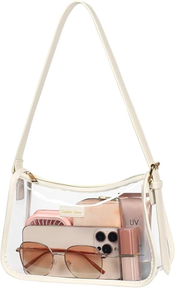 PACKISM Clear Shoulder Bag for Women - Stadium Approved 9x6x3