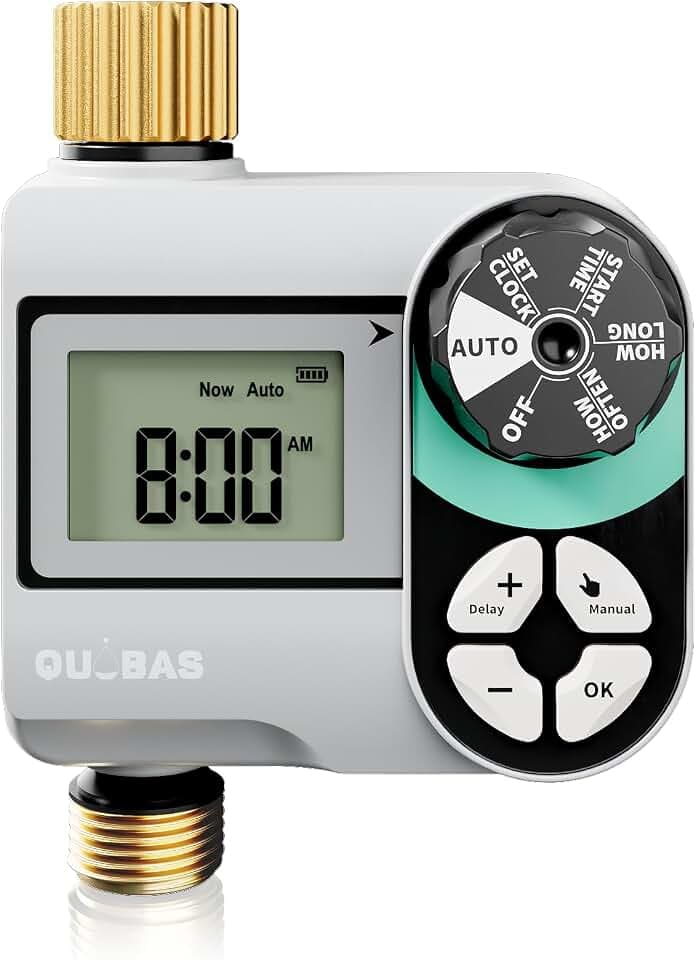 QUOBAS Brass Sprinkler Timer, Programmable Water Hose Timer for Garden Hose