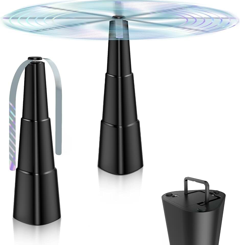Fliegenwedler, 2 Stück Fliegenvertreiber Halten, Fly Repellent Fan Fliegenabwehr Tragbar Anti Fliegen und Mückenschutz Ventilator Fliegenventilator für Küche, Restaurants