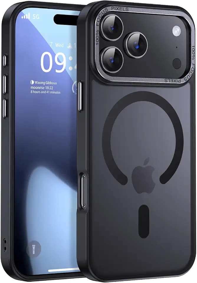 Newfuture Magnetic for iPhone 17 Pro Case Matte Shockproof, Black