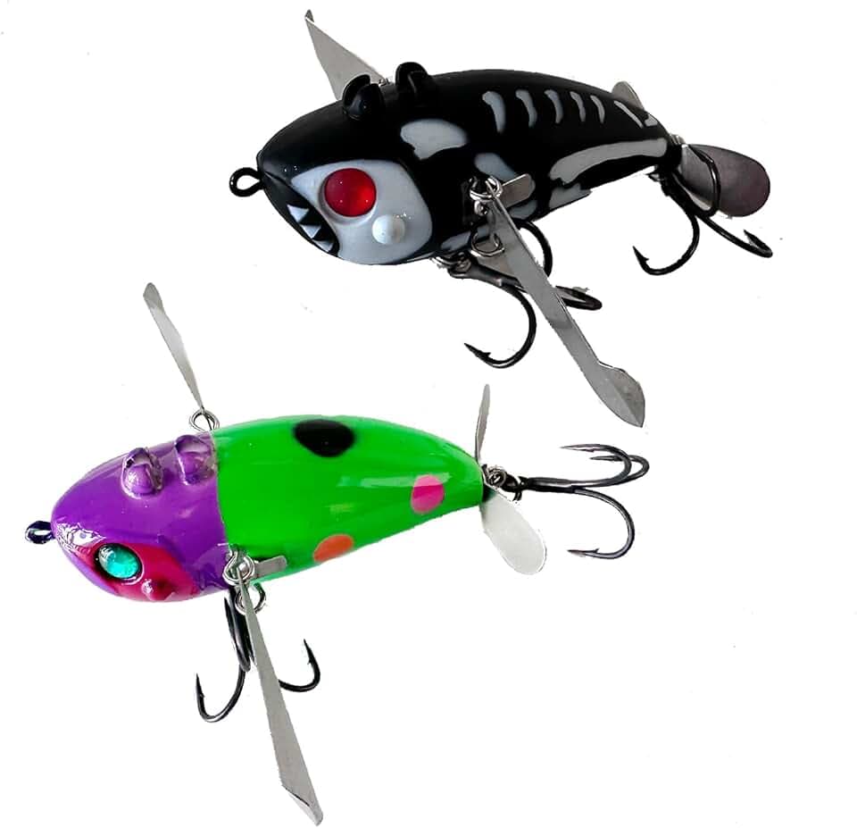 FONMANG Fishing Lures, 3-Pcs Top Water Lures for Bass Walleye Pike, 2025 New Wasp Crawl Bait for Freshwater and Saltwater, 2.6in,15g, Rainbow Plated