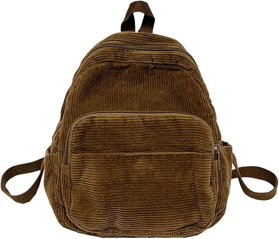 Eagerrich Cute Small Mini Corduroy Backpack Purse for Girls Women