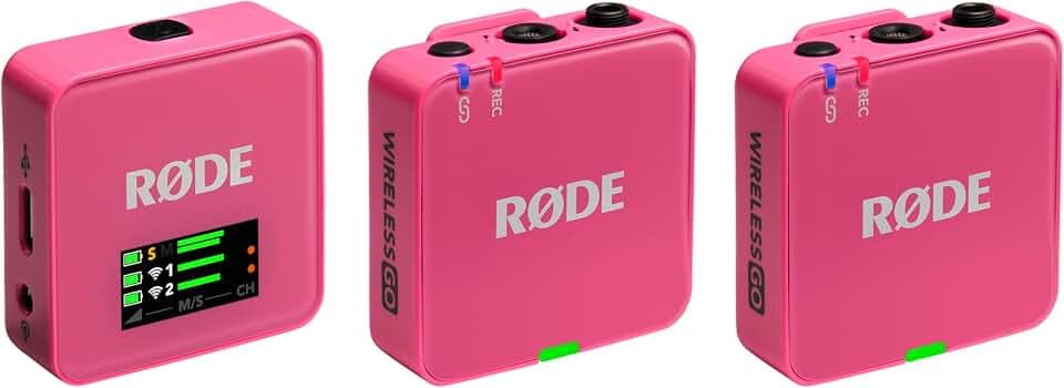 RØDE Wireless GO (Gen 3) Compact Wireless Microphone, 32-Bit Float, Pink