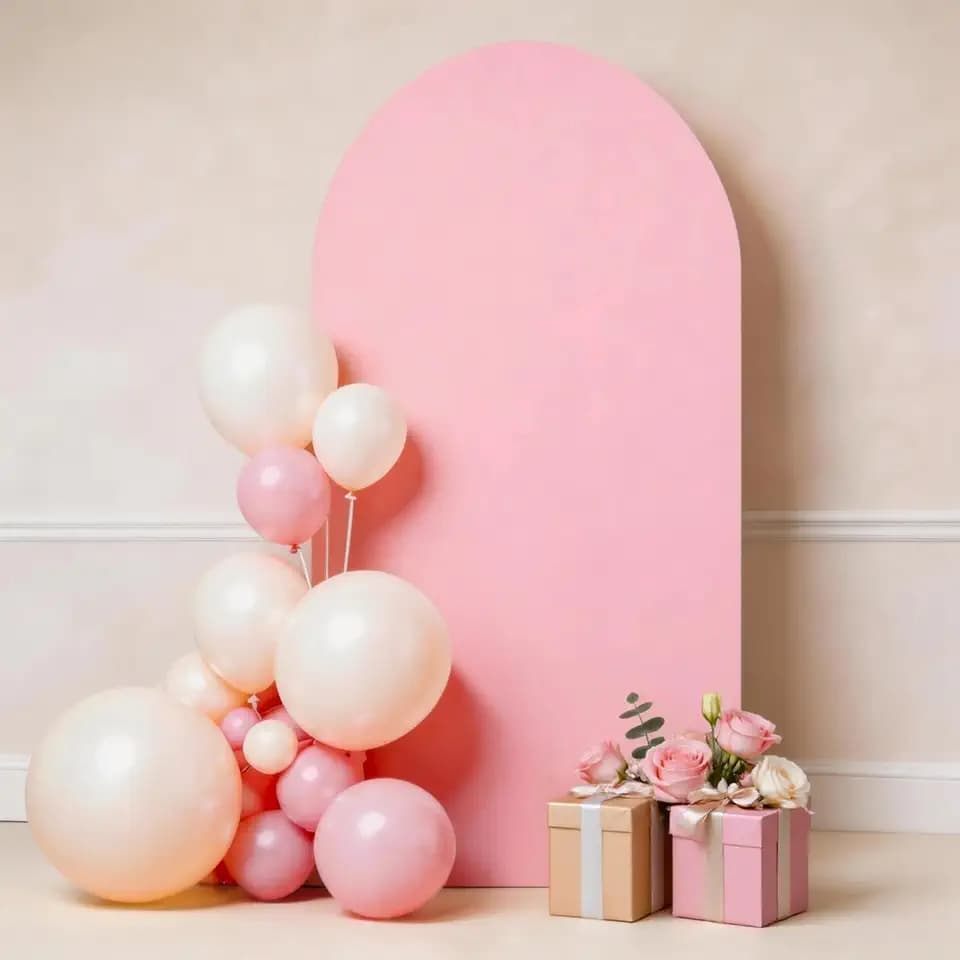 Wedding Arch Backdrop Cover Chiara Pink Spandex Arch Cover 3.3 x 6.6 FT