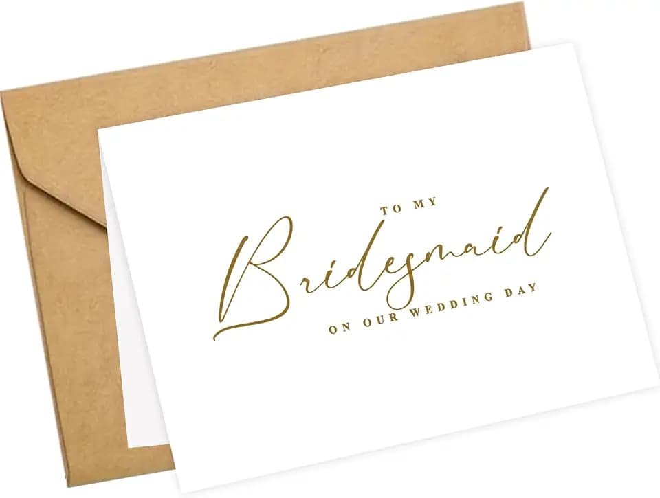 LADY&HOME "To My Bridesmaid On My Wedding Day-Karte, Dankeskarte, Hochzeitstag, Brautjungfer-Antrag (Goldfolie, Brautjungfer)