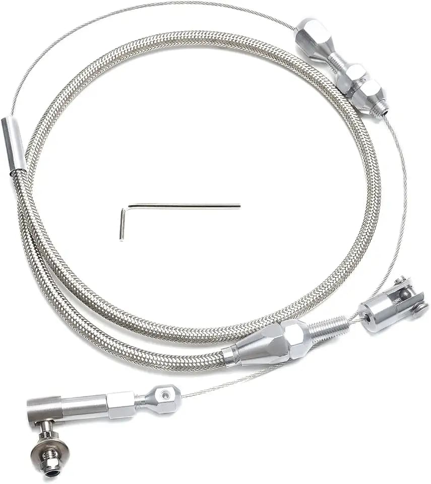 MaySpare 36" Hi-Tech Throttle Cable, Stainless Steel Braided Throttle Cable Kit
