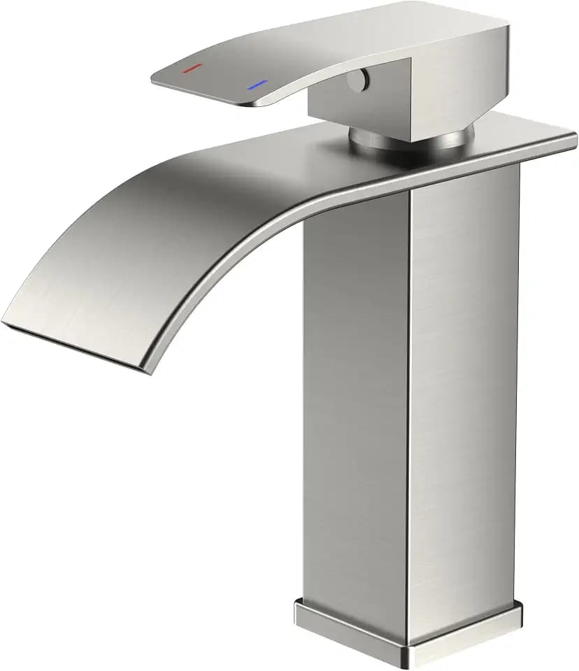 FORIOUS® Wasserhahn Bad,Wasserfallarmatur mit Auslaufhöhe 110 mm