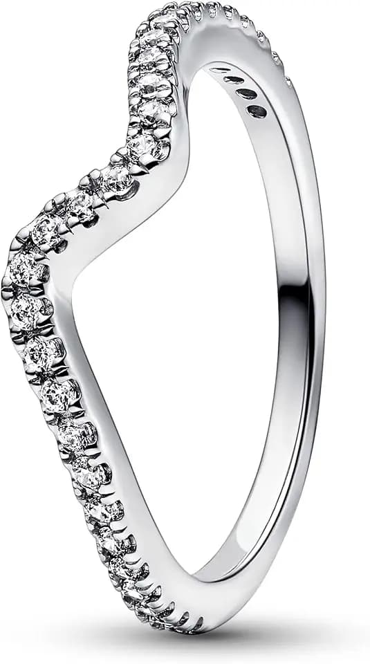 Pandora Timeless Ring Welle, Sterlingsilber, mit klarem Cubic Zirkonia