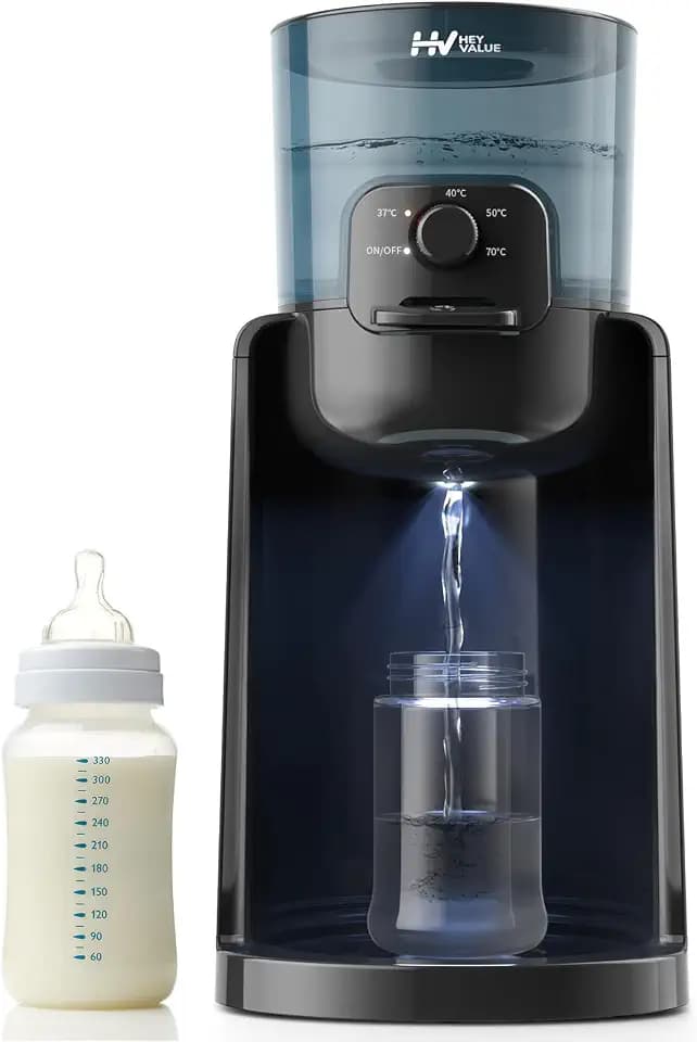 Flaschenzubereiter für Babys,Flaschenwärmer Baby,Instant Warmer,Wasserspender für Sofortige Herstellung von Formelflaschen,4 Temperaturen 72H Smart Thermostat, Heißwasserspender, Deep Black