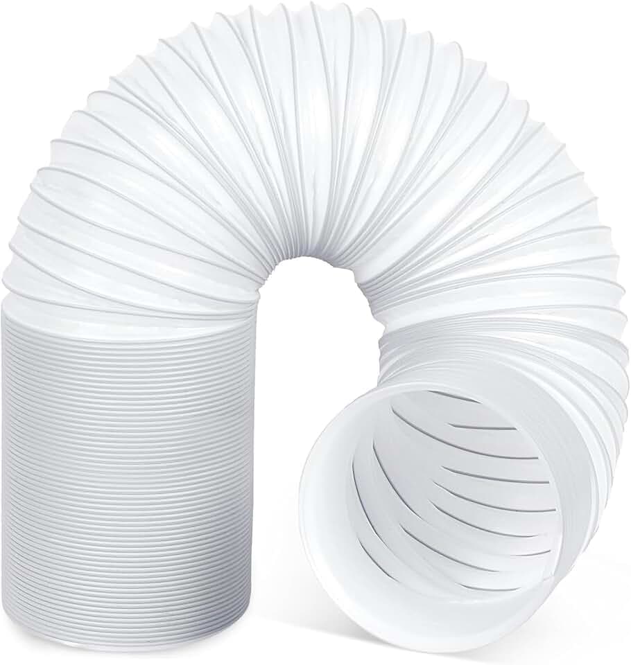 Abluftschlauch Weiß Ø150mm Länge 2m Flexibel PVC Schlauch für Klimaanlagen Wäschetrockner Abzugshaube Mobile Klimaanlage