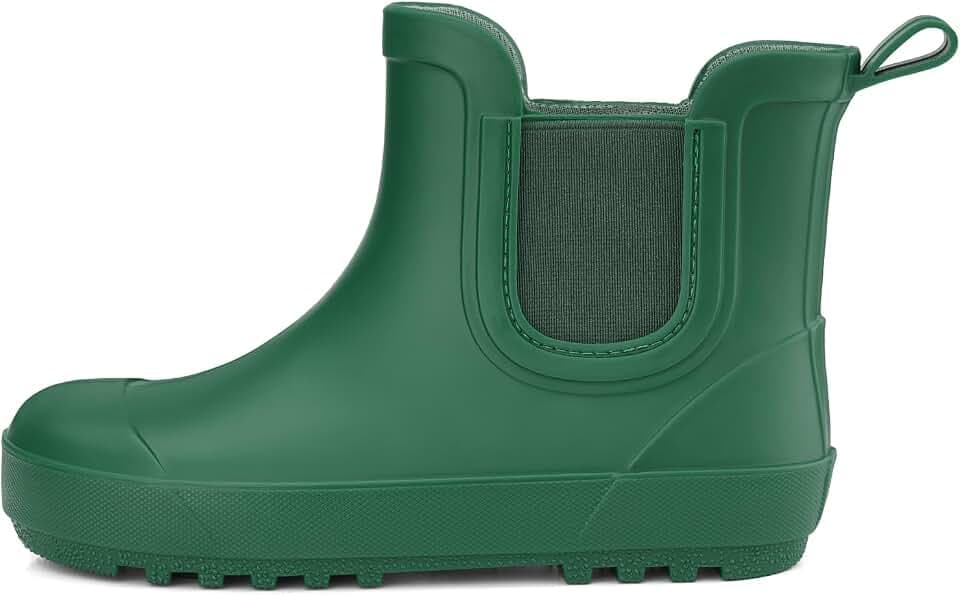HISEA Toddler Kids Rubber Waterproof Chelsea Rain Boots for Boys & Girls