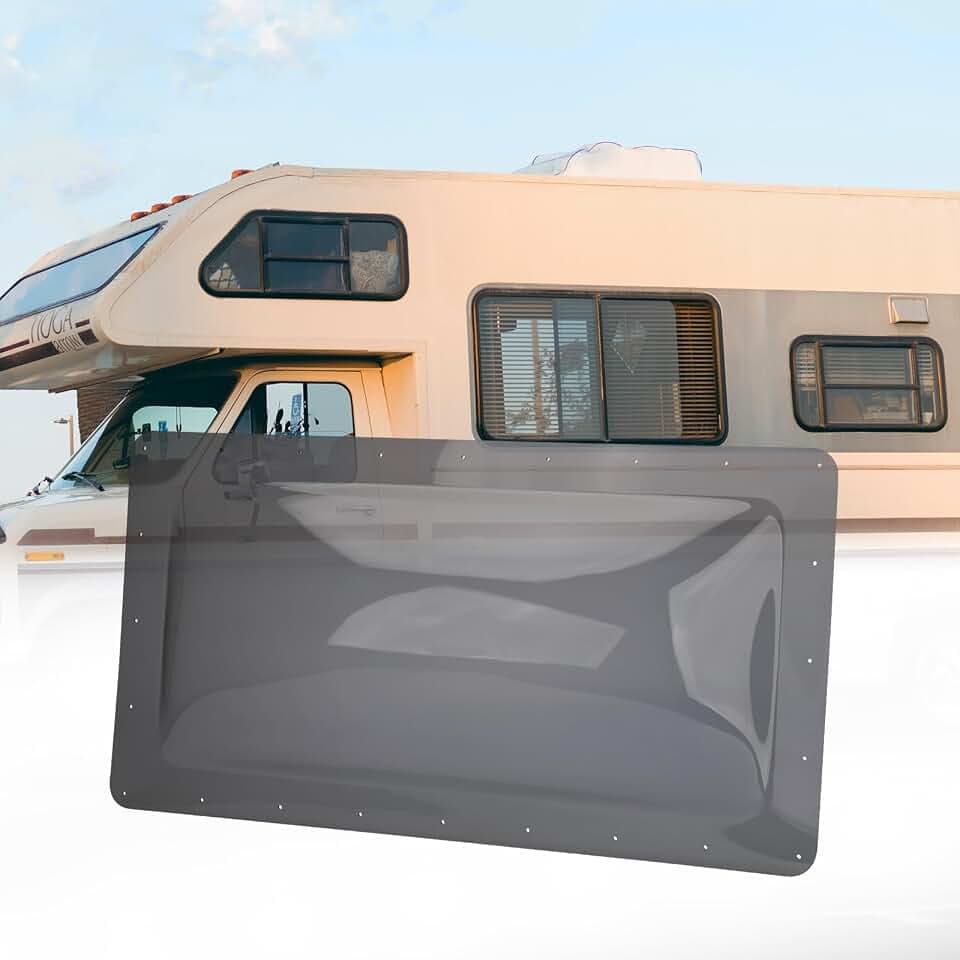 RVGUARD RV Skylight Replacement, 18" x 34", Smoke, Include Screws