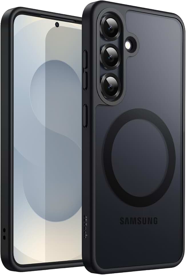 JETech Magnetische Hülle für Samsung Galaxy S25, Schwarz
