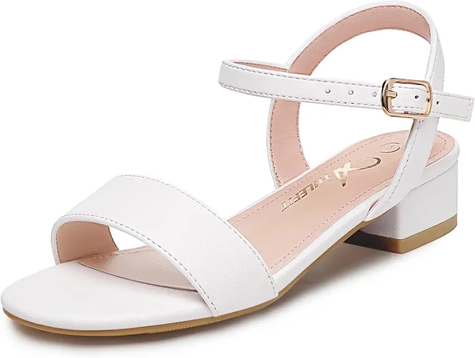Athlefit Girl Dress Shoes Kids Low Heels Summer Sandals