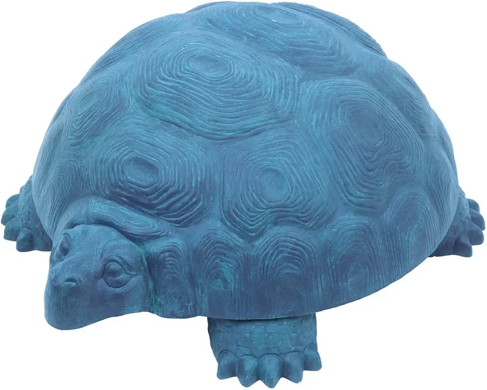 Darwin the Galapagos Turtle Hose Hider & Garden Tool Storage Statue - 100 Foot Hose Capacity - Patina Finish