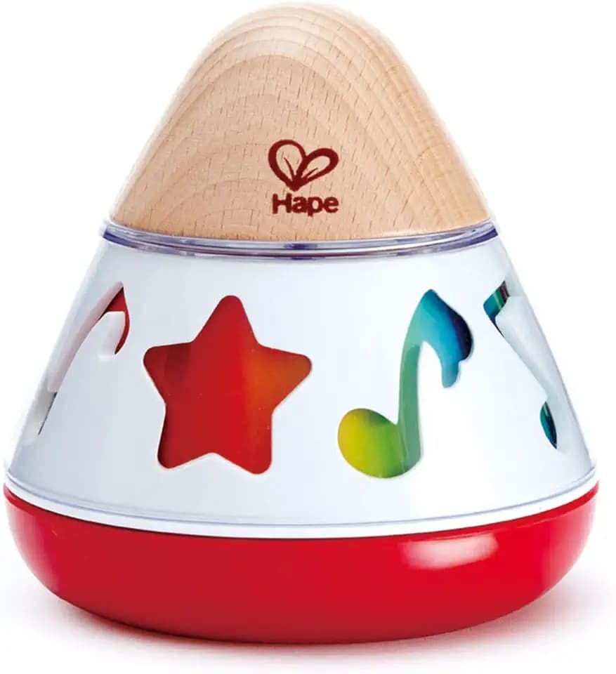 Hape Musikkreisel – Bunter Musik-Kreisel aus Holz mit Klangspiel und Bewegung, Lernspielzeug zur Sinnesförderung, Babyspielzeug aus nachhaltigem Material, ab 6 Monaten