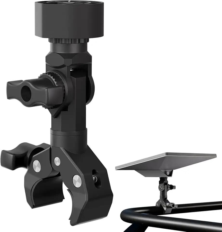 RVMARINEPAT Starlink Mini Clamp Mount Adjustable Universal Pole Clamp，2024/2025/2026 Starlink Mini Mount with Pipe Adapter Compatible for RV, Yacht, Van, Camper, Boat