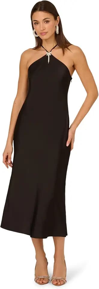 Adrianna Papell Women's Stretch Satin Midi Dress