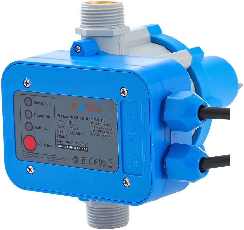 KATSU Automatische Wasserpumpe Druckschalter Elektronischer Druckregler Regler für Vortex- und Gartenpumpen, saubere Wasserpumpe 151015