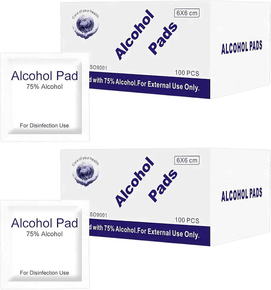200Pcs Alkoholtupfer Alcohol Wipes Alcohol Pads Alkoholpads Alkoholtücher Alkohol Pads Alkohol Tupfer Einzeln verpackt für Sauber Handy Tastatur Tisch Tischen und Stühlen,6×6cm