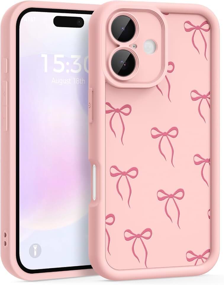Case for iPhone 16, Silicone Shockproof Cover Women