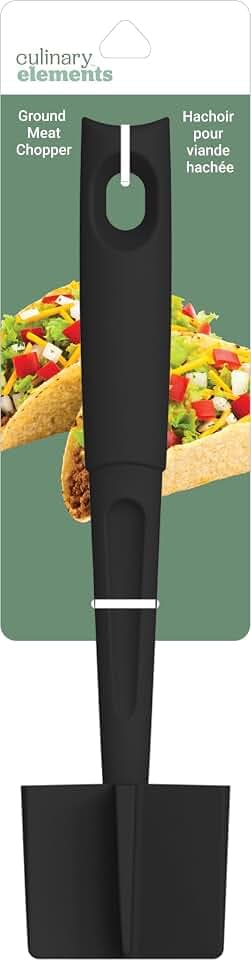 Culinary Elements Ground Meat Chopper, Safe for All Cookware, Black