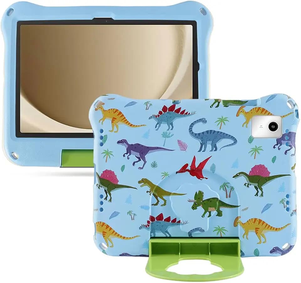 Simicoo T-Mobile REVVL Tab 2 5G Tablet 10.1 inch 2025 Dinosaur Tablet Case for Kids Boy Girl Light EVA Foam Shockproof Kid Case with Stand Handle Kid-Proof Drop Protection Cover (Blue)