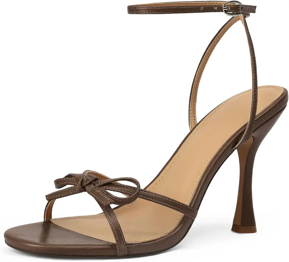 iiimmu Women's Bow Heels 4 IN Stiletto Heeled Sandals for Women