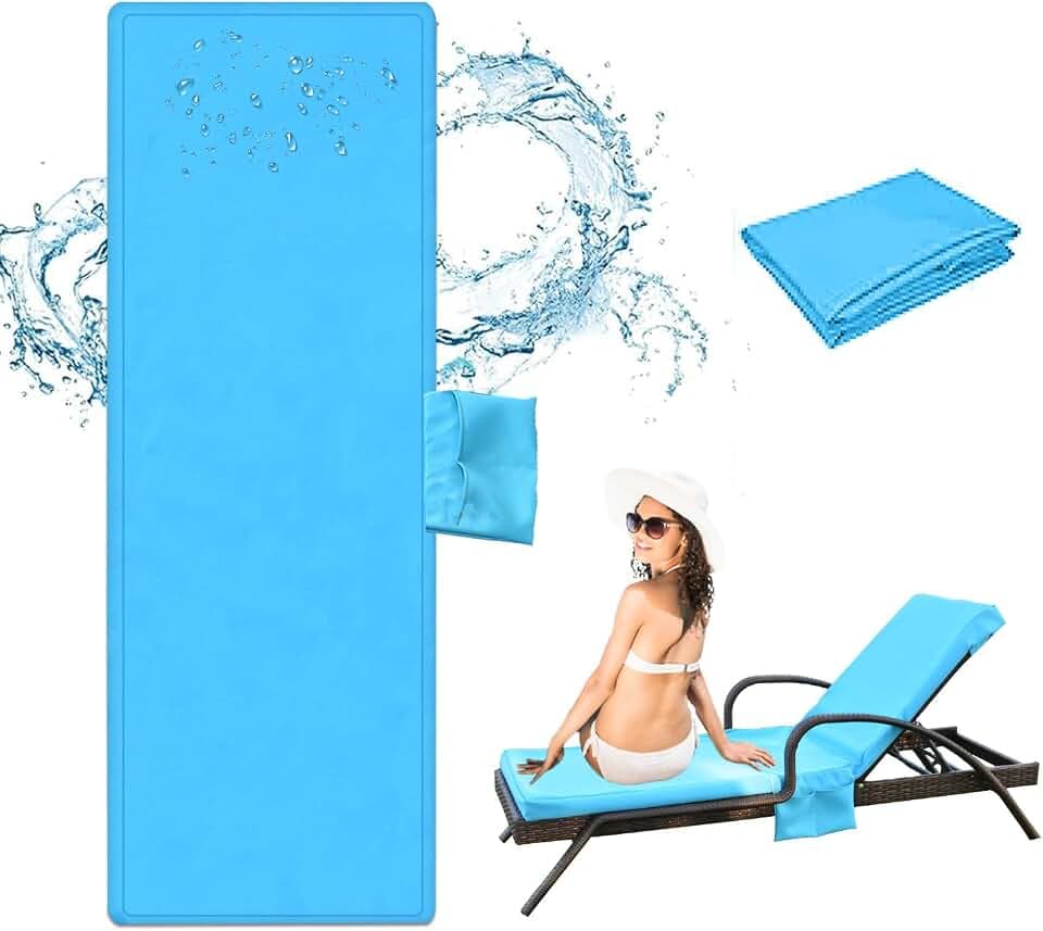 Outdoor Chaise Lounge Cushion Cover, 80x26x3In Lounge Chair Cover, Sky Blue