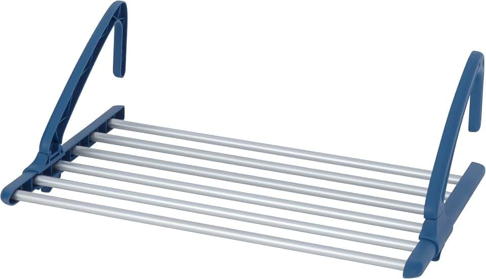 WENKO Teleskop Balkon-Wäschetrockner Alu, 6 m Trockenlänge, Ausziehbar von 57-106 cm, Rostfreier Aluminium, 57-106 x 21 x 37,5 cm