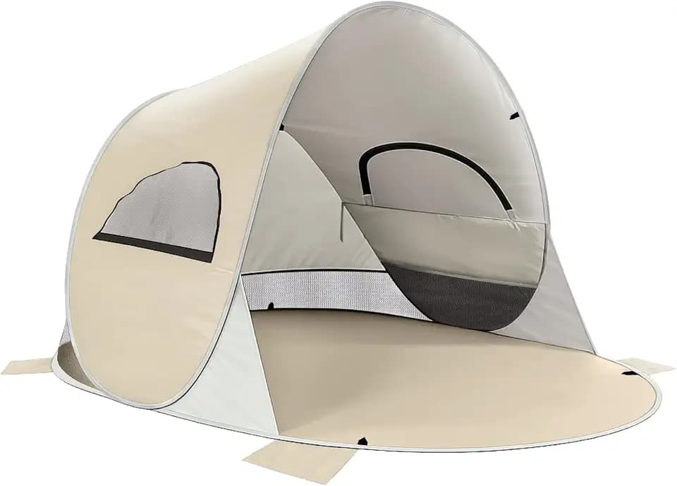 Wolfwise Pop Up Beach Tent, Easy Setup Sun Shade Shelter Foldable 3 Person