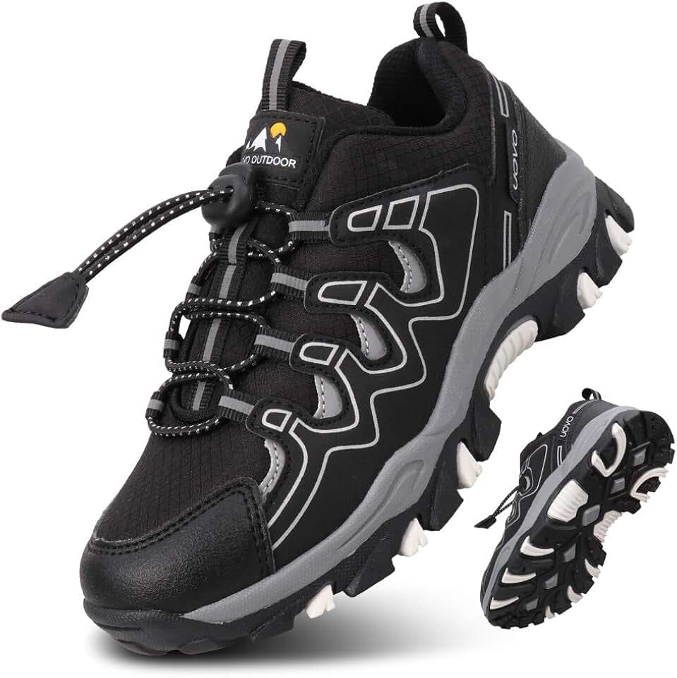Boys Girls Hiking Trail Shoes Waterproof Slip Resistant Outdoor Trekking Walking Running Sneakers(Little/Big Kids)