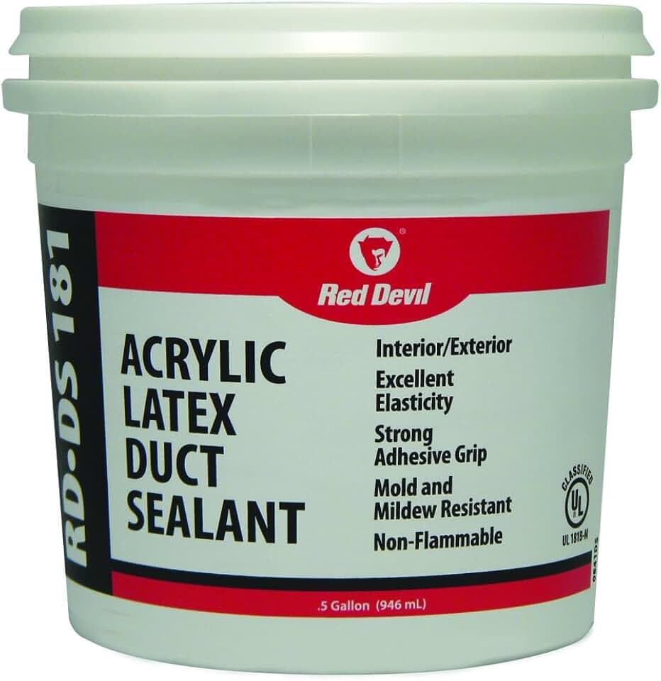 Red Devil 0841DS RD-DS 181 Acrylic Latex Duct Sealant, 1/2 Gallon, Gray
