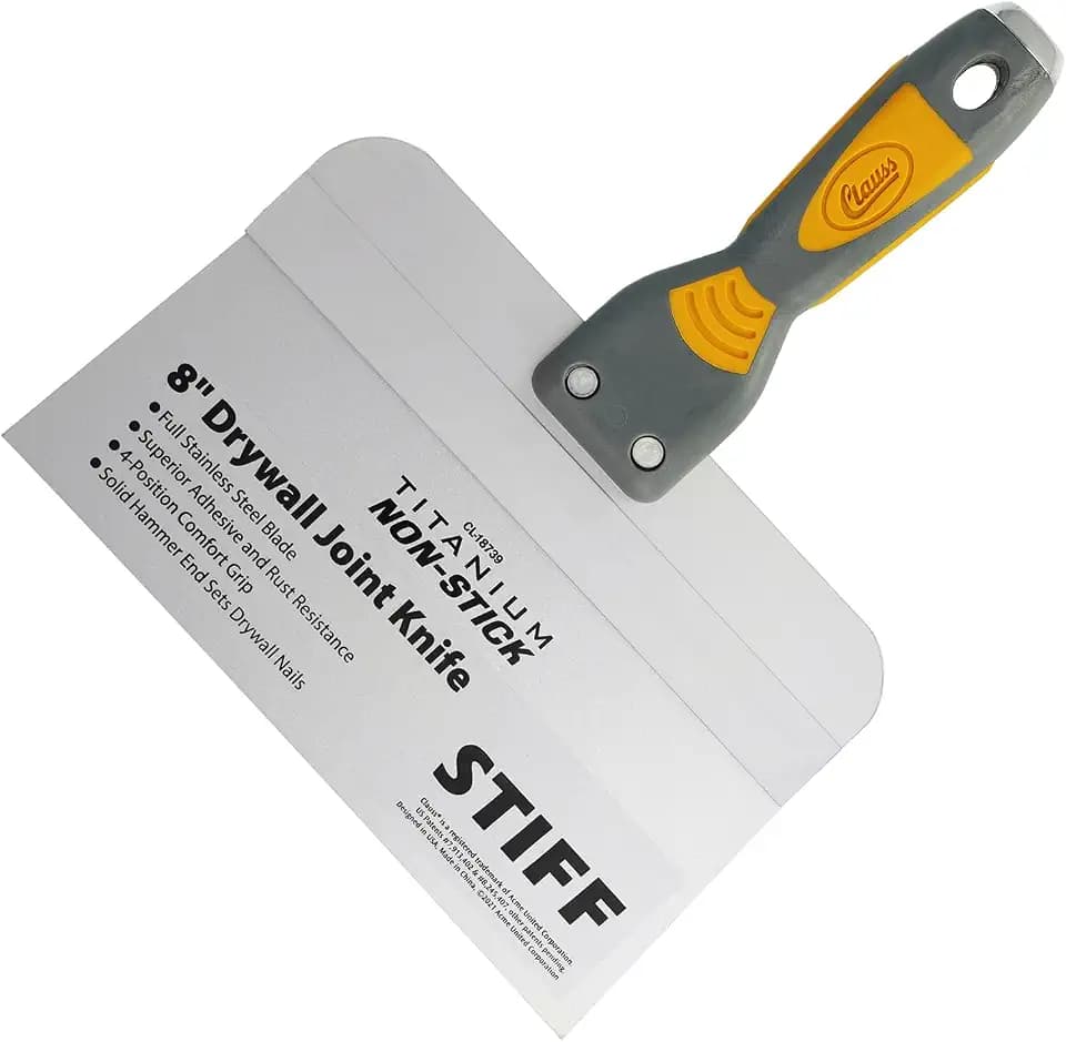 Clauss Spachtel 8" (20,3 cm) mit breiter Klinge in Profiqualität | Titanium Bonded Edelstahlklinge mit Antihaftbeschichtung | rutschfester, ergonomischer Griff | ideal als Flächenspachtel | 18739