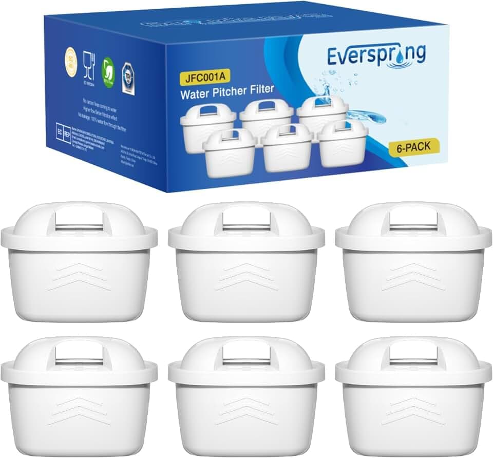 EVERSPRING Wasserfilter für Brita Maxtra+ & Mavea, 6er Pack