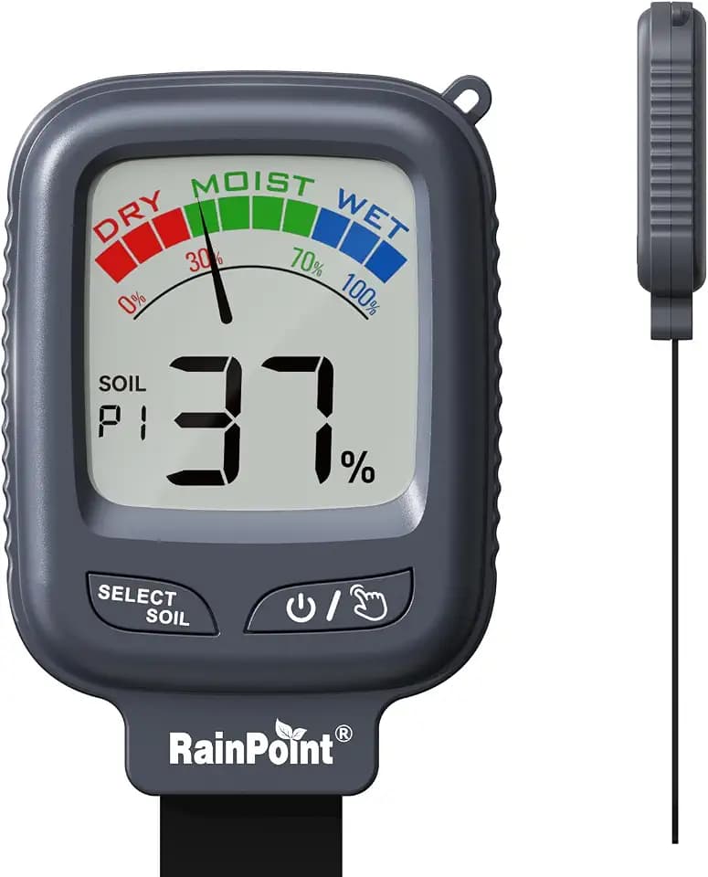RAINPOINT Large Display Digital Soil Moisture Meter for Houseplants Indoor