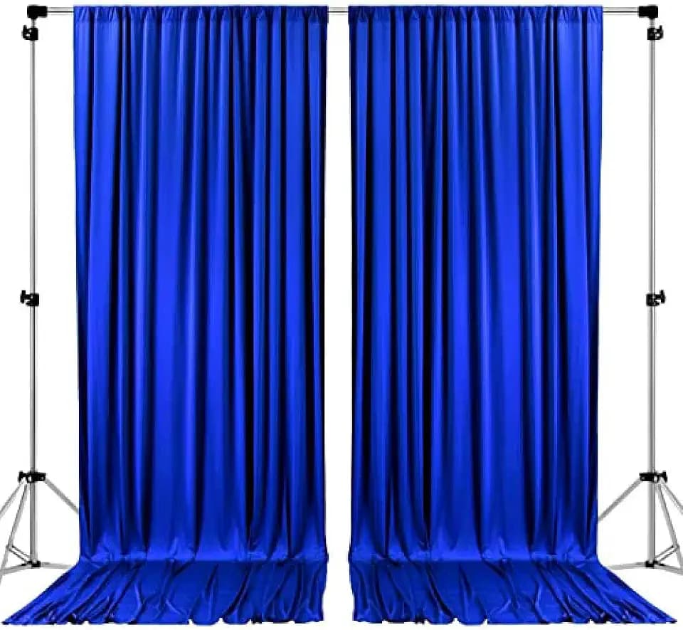 AK TRADING CO. 10 feet x 10 feet Polyester Backdrop Drapes Curtains Panels with Rod Pockets - Wedding Ceremony Party Home Window Decorations - Royal Blue (DRAPE-5x10-ROYAL)