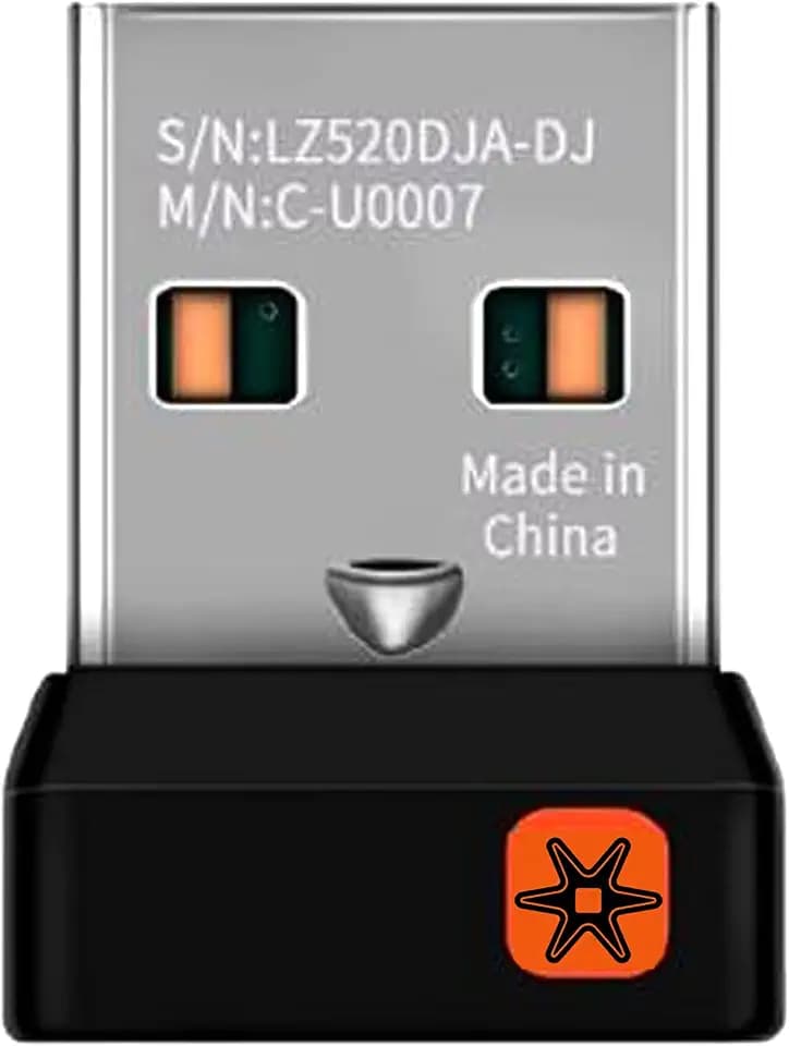 C-U0008 Unifying Receiver for Mouse and Keyboard Works with Any Logitech Product that Display The Unifying Logo (Orange Star, Connects up to 6 Devices) (C-U0007 C-U0008)