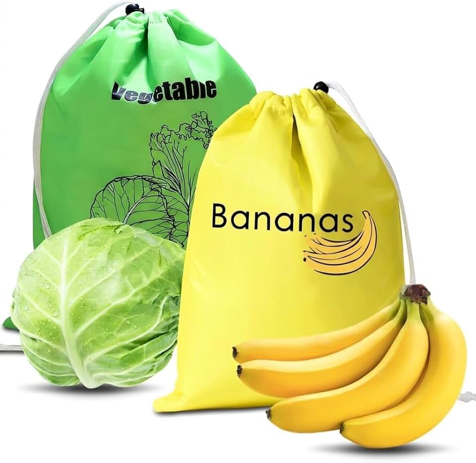 2 Pack Banana Storage Bag with Aluminum Foil Lining 13.8 x 11 in