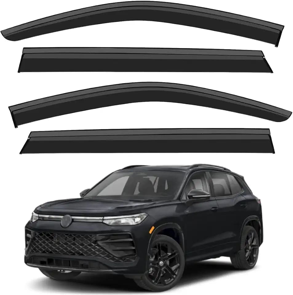 Tape on Window Visors for 2025 2026 VW Tiguan Rain Guards Black