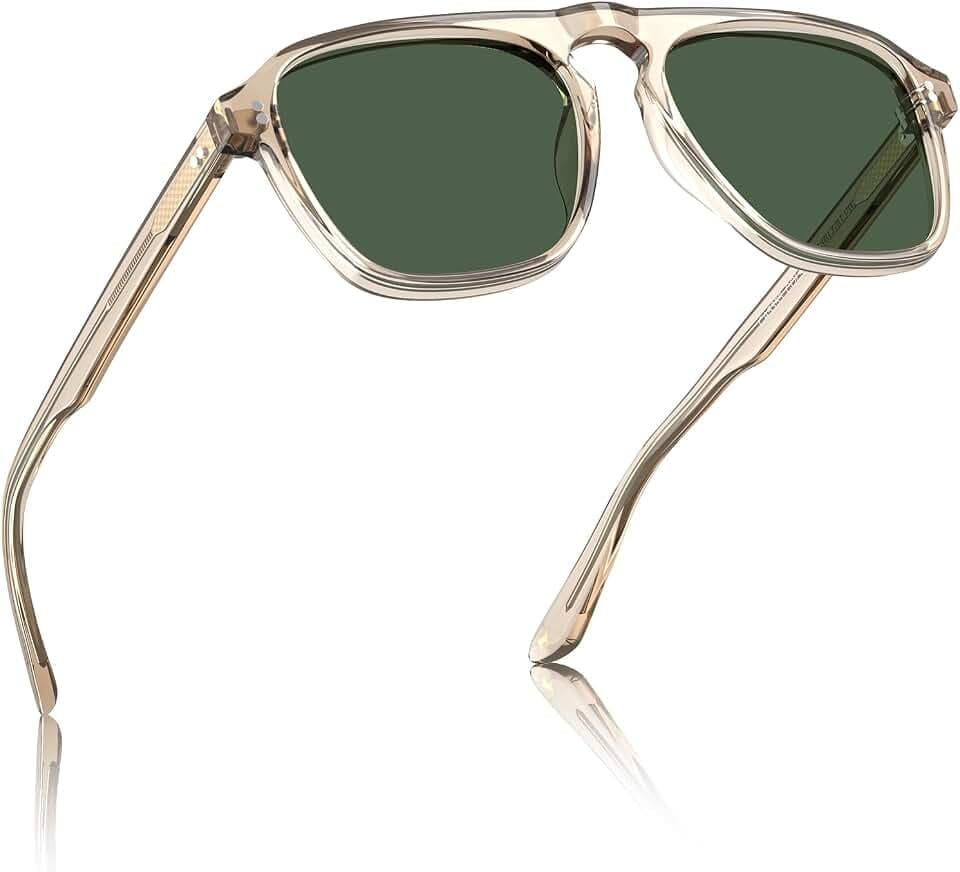 CARFIA Polarisierte Sonnenbrille Herren Rechteckig Acetatrahmen